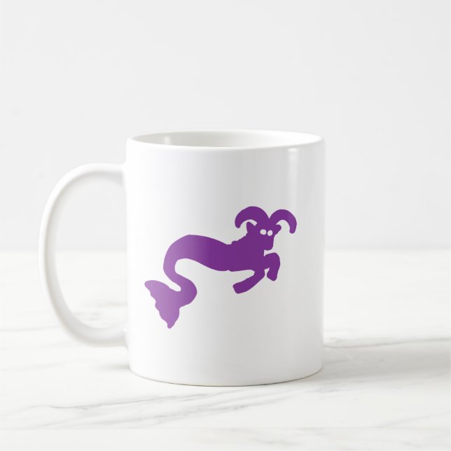 Lila Havsstenbock Zodiac Silhuett Mugg (Vänster)