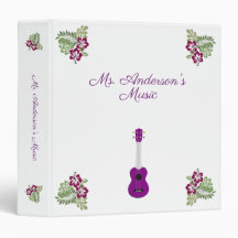 Lila Hawaiian Hibiscus Flower Ukulele Music