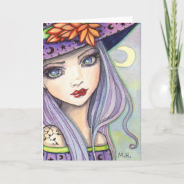 Lila Häxa Fantasy Konst Kort