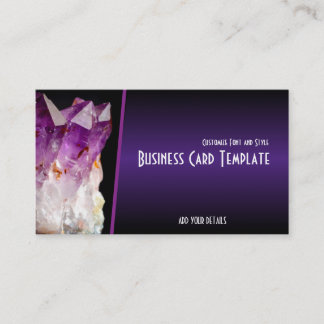 Lila Healing Crystals Amethyst Visitkort
