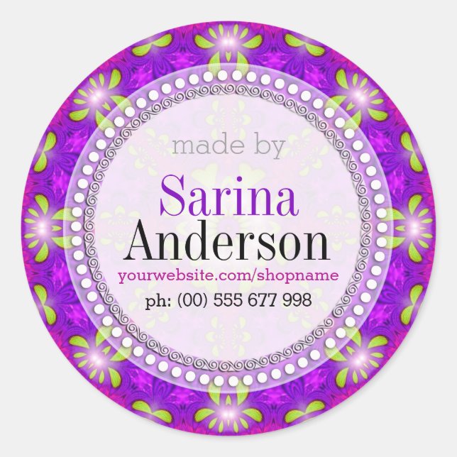 Lila Healing Light Mandala av etiketter (Framsida)