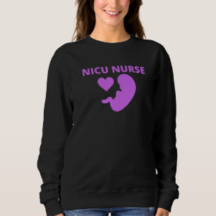 Lila Heart Baby Nicu Nurse Icu Neonatal Fetus T Shirt