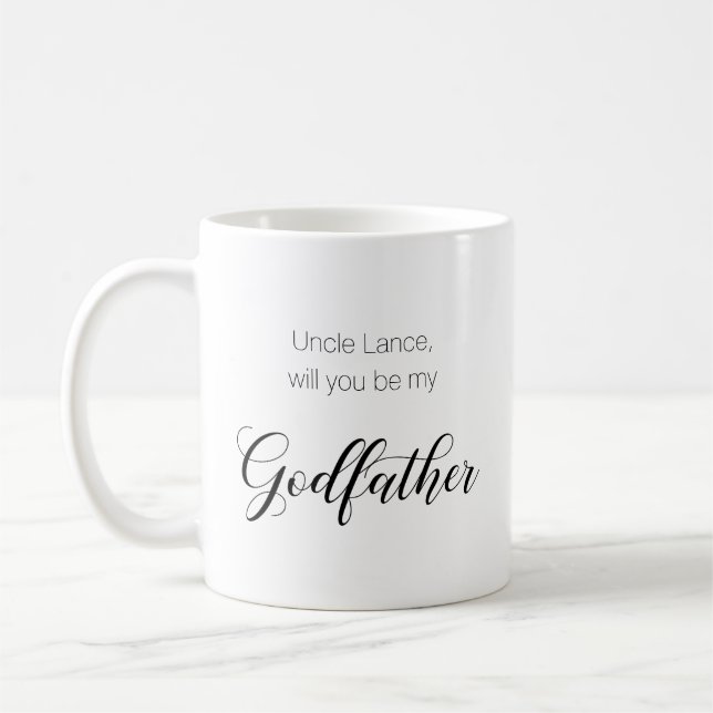 Lila Heart, blir du min gudfar Frieri Kaffemugg (Vänster)