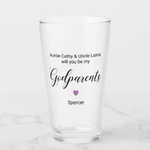 Lila Heart, blir du mina gudföräldrar Frieri Glaskopp