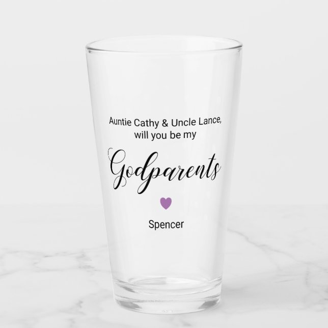 Lila Heart, blir du mina gudföräldrar Frieri Glaskopp (Framsida)