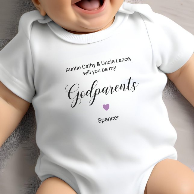 Lila Heart, blir du mina gudföräldrar Frieri T Shirt (Skapare uppladdad)