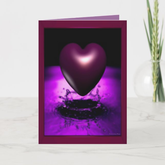 Lila Heart Card Helgkort (Framsida)