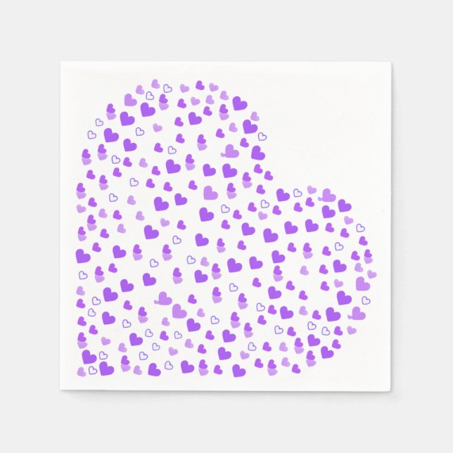 Lila Heart Cluster Pappersservett (Framsidan)