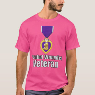 Lila Heart Combat sårade Veteran  T Shirt