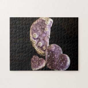 Lila Heart Crystals - Amethyst Gemstones Pussel