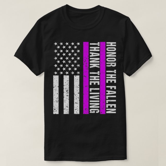 Lila Heart Day Military Veteran American Lila T Shirt (Design framsida)