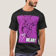 Lila Heart Design T-Shirt