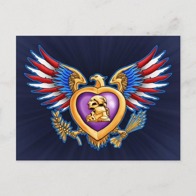 Lila Heart-design Vykort (Framsida)