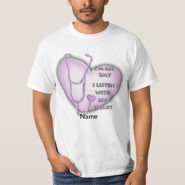 Lila Heart EMT T Shirt (Framsida)
