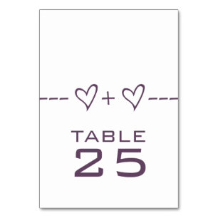 Lila Heart Equation Bord Card Bordsnummer