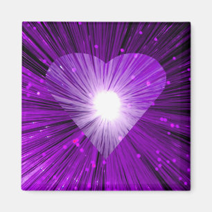 Lila Heart fyrkantiga kylmagneter Magnet