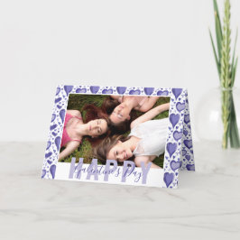 Lila Heart Galentines Day Friend Photo Helgkort
