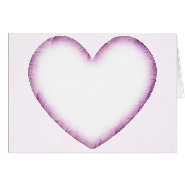 Lila Heart Hälsningskort (Framsidan Horizontal)
