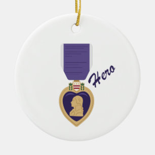 Lila Heart Hero Julgransprydnad Keramik