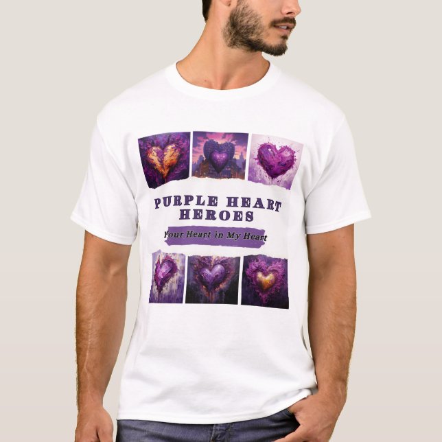 Lila Heart Heroes T Shirt (Framsida)