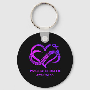 Lila Heart Hope Kärlek Faith Pancreatic Cancer Awa Nyckelring