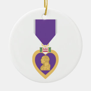 Lila Heart Julgransprydnad Keramik
