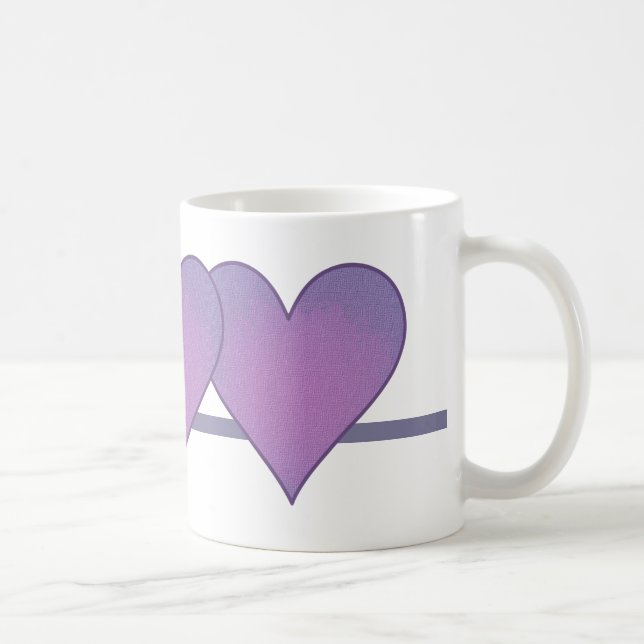 Lila Heart Kaffemugg (Höger)