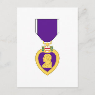 Lila Heart Medal Vykort