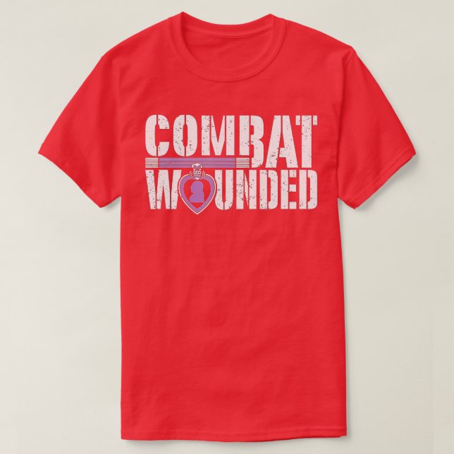 Lila Heart Militär    VeteranCombat skadade sol T Shirt (Design framsida)