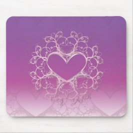 Lila Heart Mousepad Musmatta