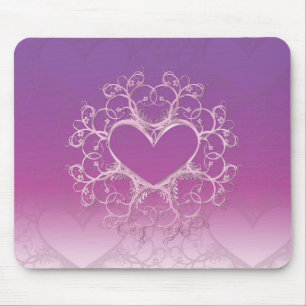 Lila Heart Mousepad Musmatta