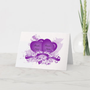 Lila Heart Note Note Card-mall Kort