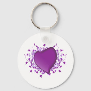 Lila Heart Nyckelring