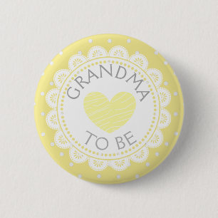 Lila Heart Polka Dot Grandma to be Button Knapp
