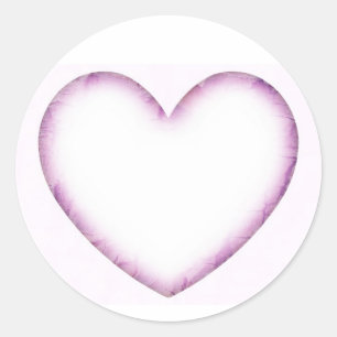 Lila Heart Runt Klistermärke