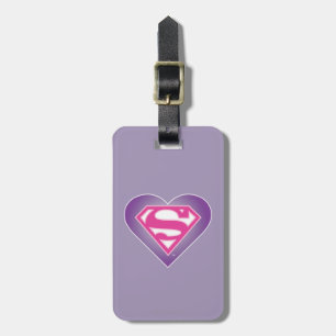 Lila Heart S-Shield Bagagebricka