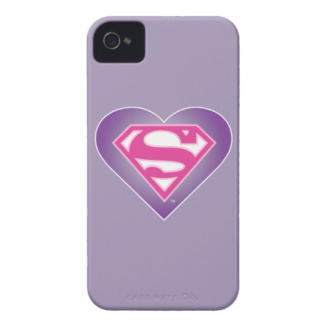 Lila Heart S-Shield Case-Mate iPhone Skal (Baksidan)