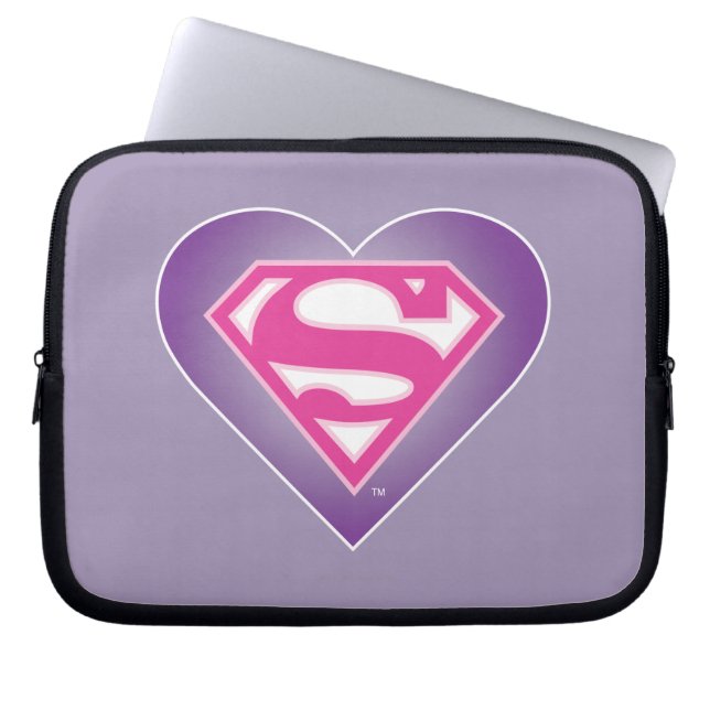 Lila Heart S-Shield Laptop Sleeve (Framsidan)