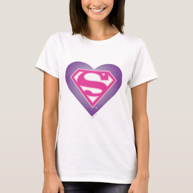 Lila Heart S-Shield T Shirt (Framsida)