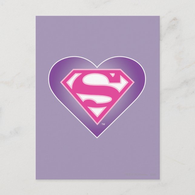 Lila Heart S-Shield Vykort (Framsida)