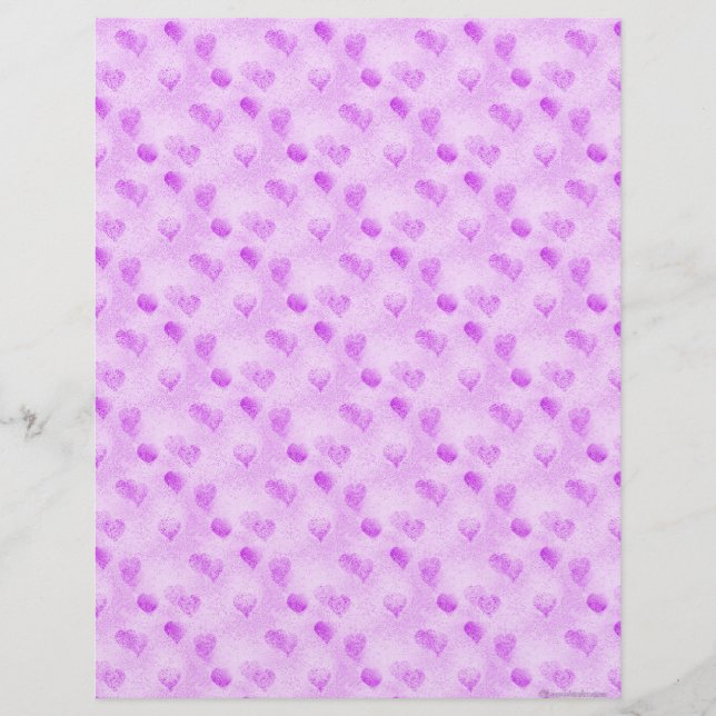 Lila Heart-skrapbok Papper (Framsida)