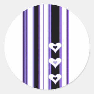 Lila Heart Stickers Runt Klistermärke
