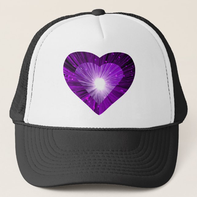 Lila Heart truckerkeps black (Framsida)