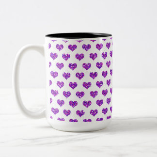 Lila Heart Två-Tonad Mugg
