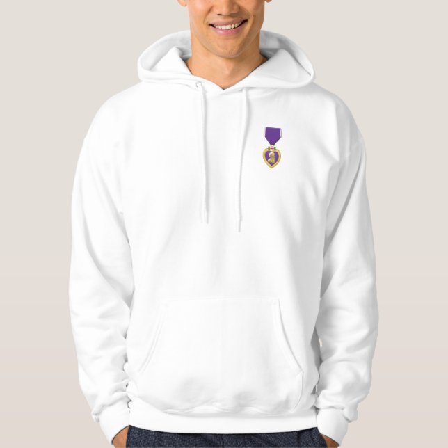 Lila Heart us Militär Award Veteran Gift Hoodie (Framsida)