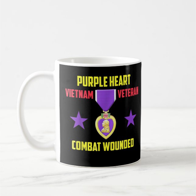 Lila Heart Vietnam Veteran Kaffemugg (Vänster)