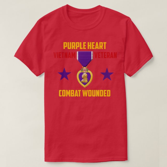 Lila Heart Vietnam Veteran T Shirt (Design framsida)