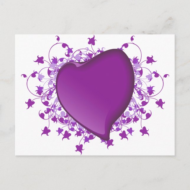 Lila Heart Vykort (Framsida)