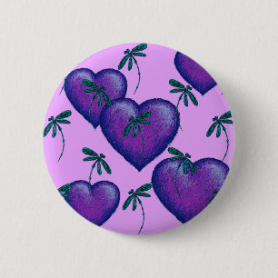 Lila Hearts and Dragonflies Knapp