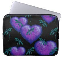 Lila Hearts and Dragonflies